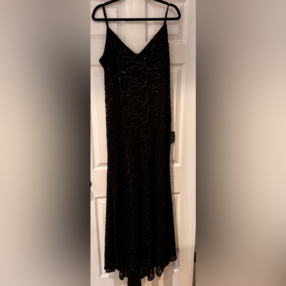 NWT Lulu's Black Beaded Slip Dress